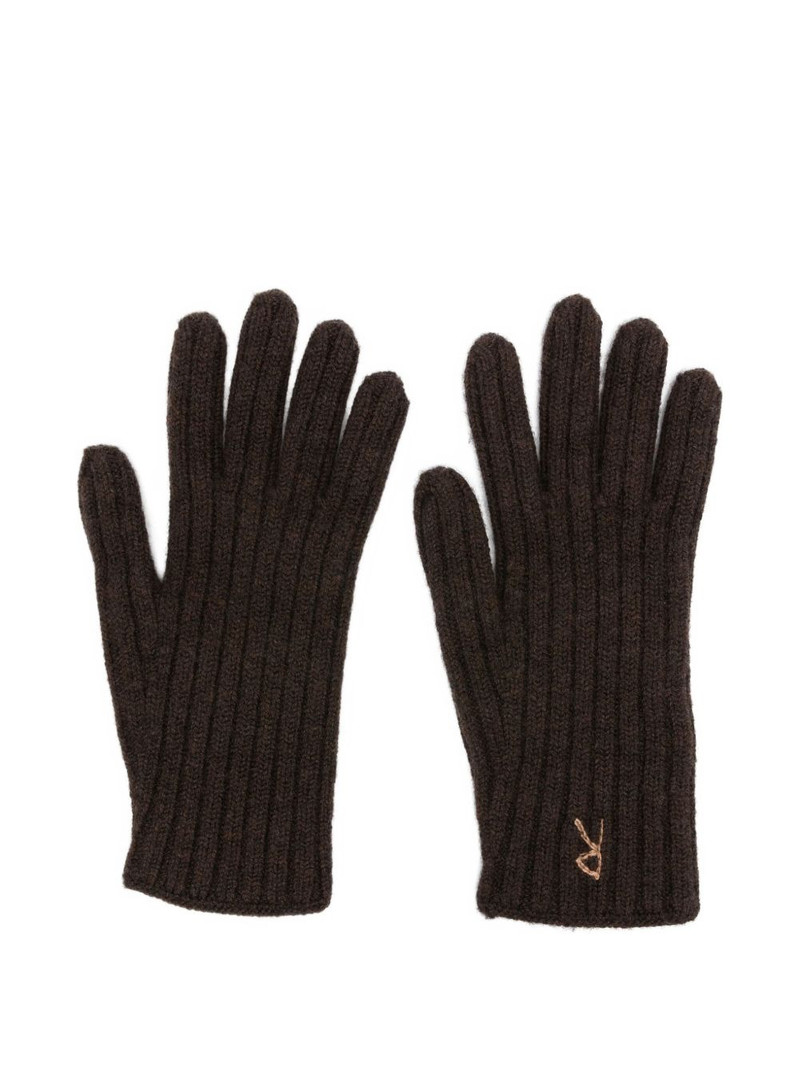 ribbed embroidered gloves 1