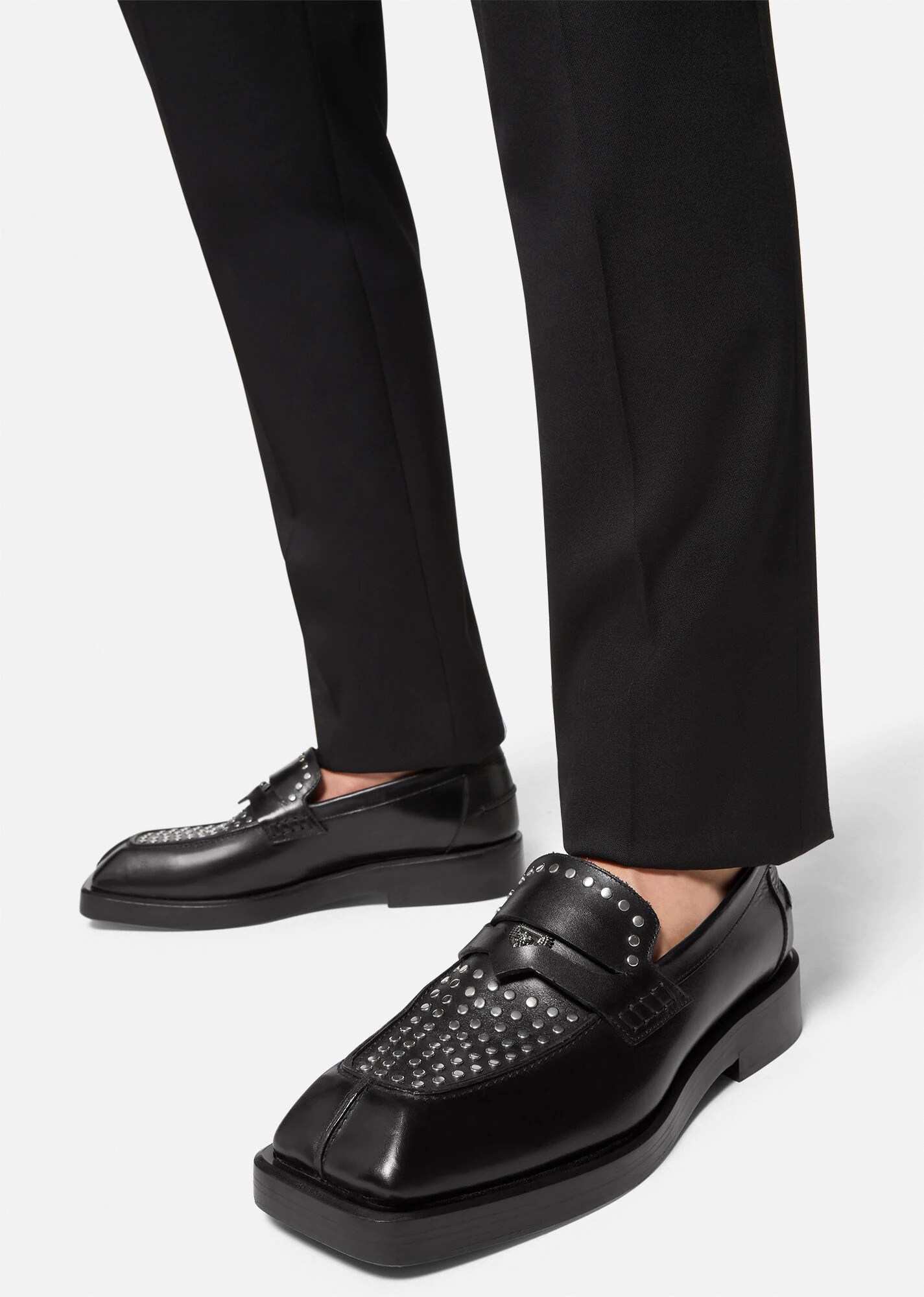 Studded Squared Loafers - 5