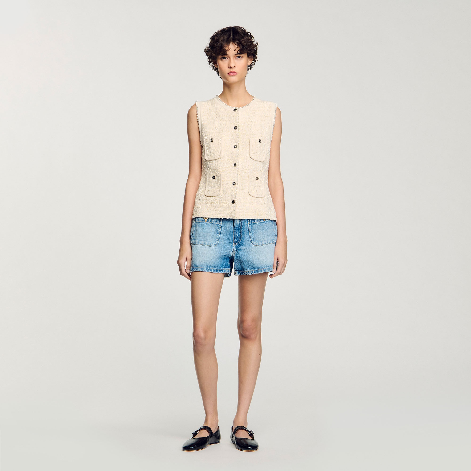 DECORATIVE TWEED VEST - 2