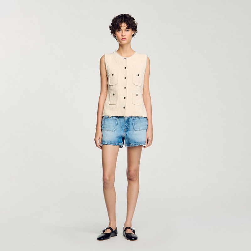 Sandro DECORATIVE TWEED VEST outlook