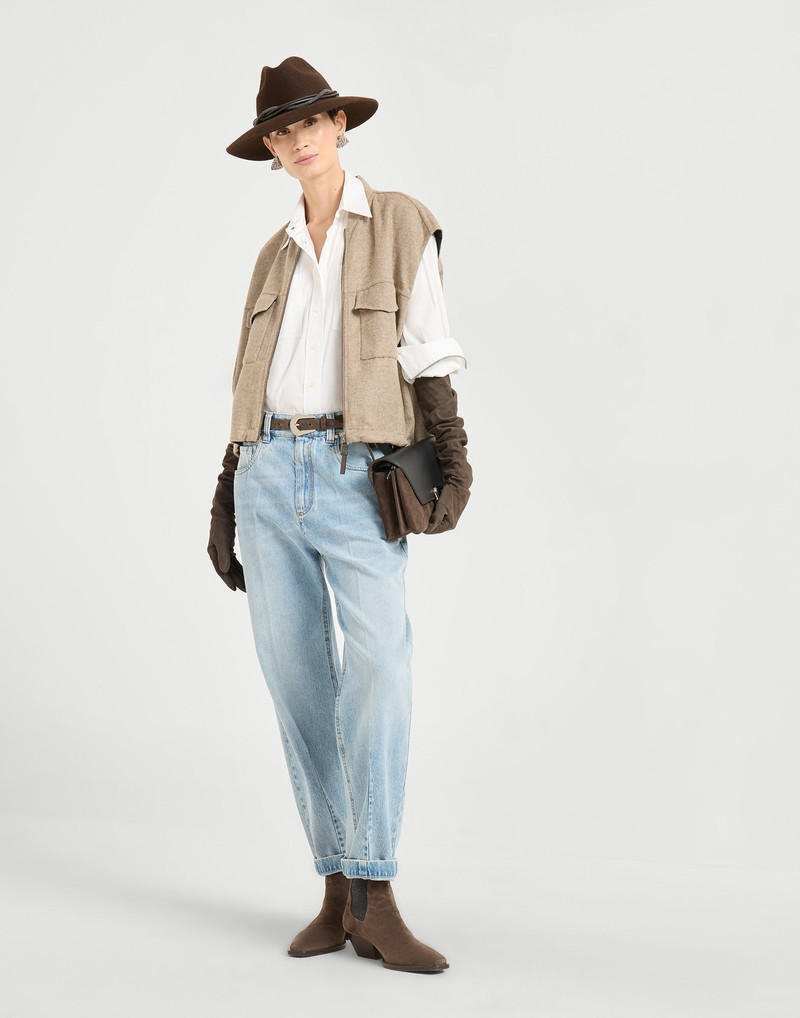 Authentic denim loose trousers 4