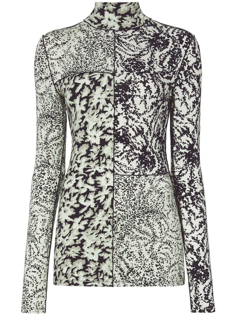 floral-print mock neck top 1