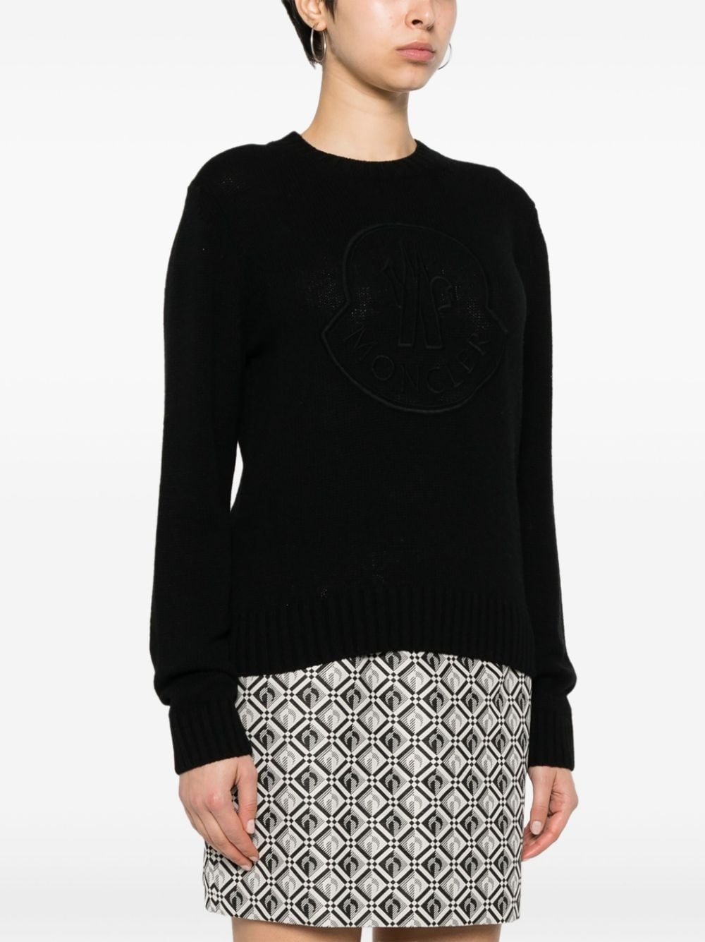 embroidered-logo crew-neck jumper - 3