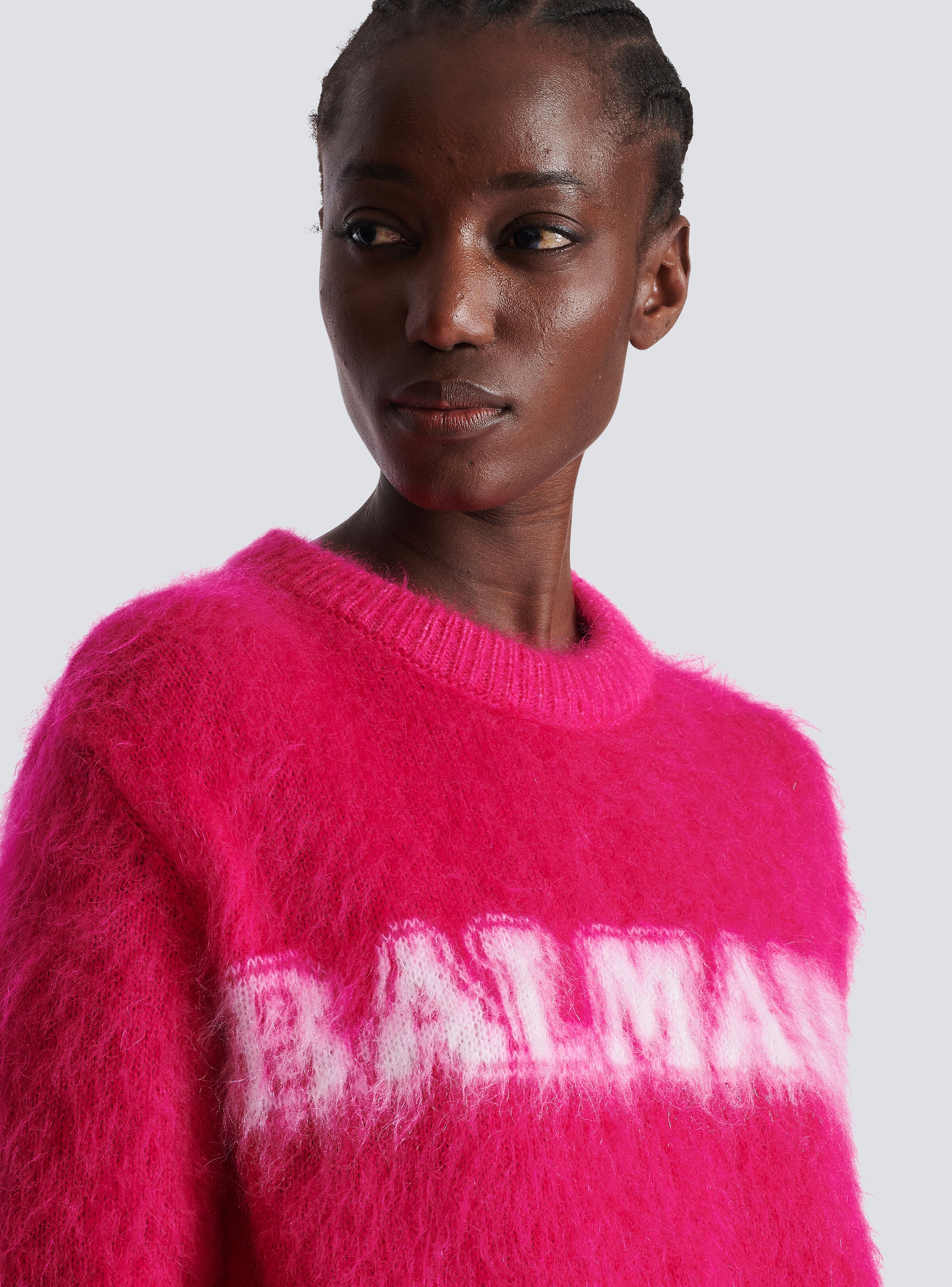 Jacquard brushed mohair Balmain jumper - 7