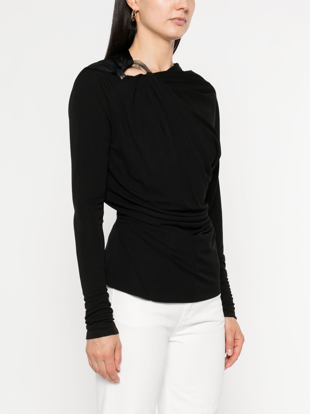 draped long-sleeve top - 3
