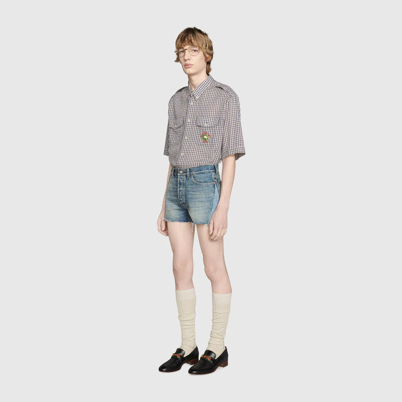 GUCCI Eco resinated organic denim shorts outlook