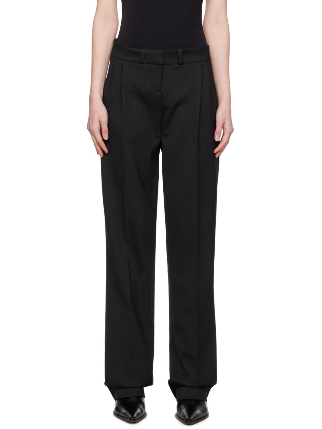 Black Relaxed-Fit Trousers - 1