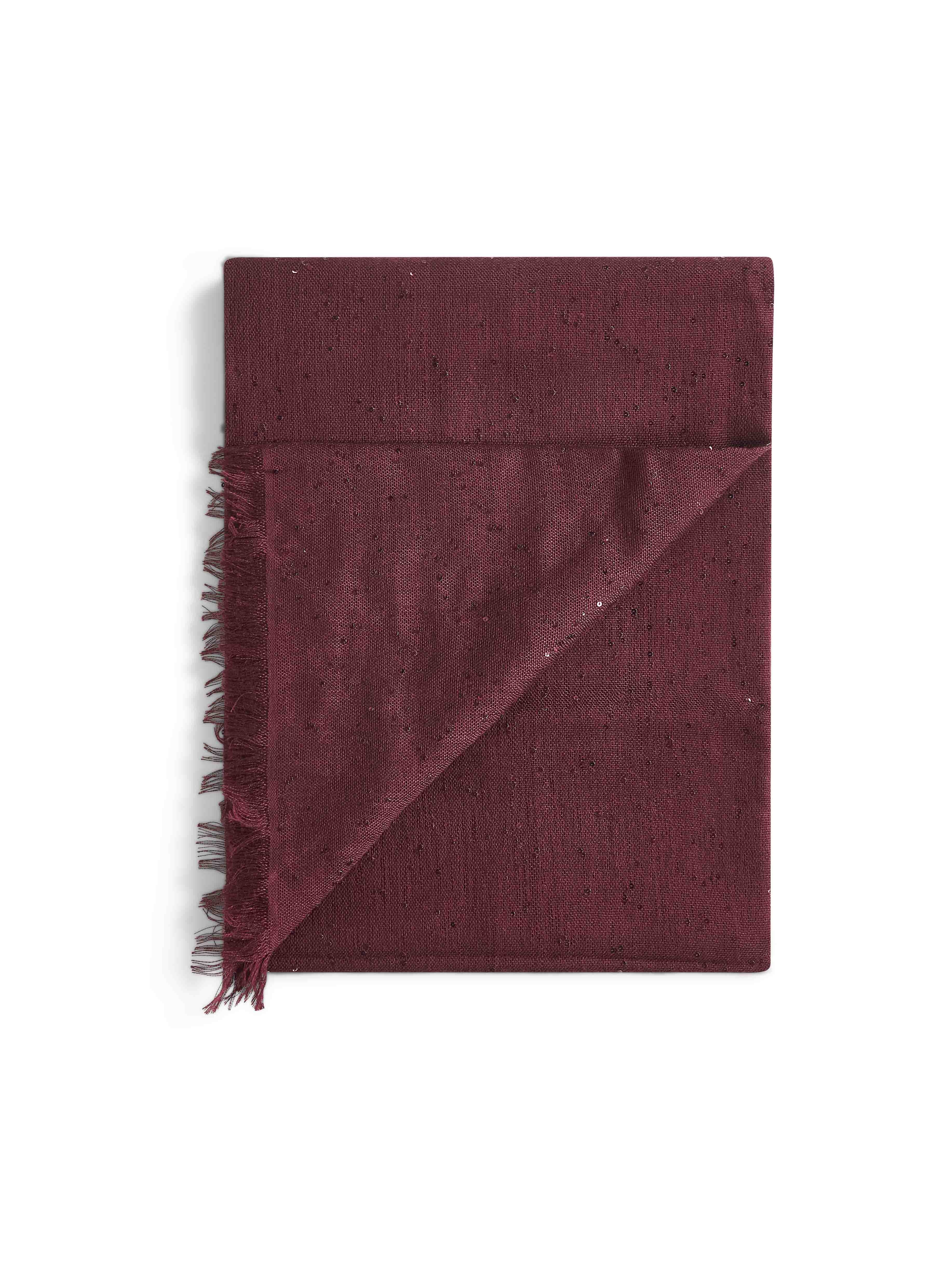 Burgundy Diamante cashmere and silk scarf - 2