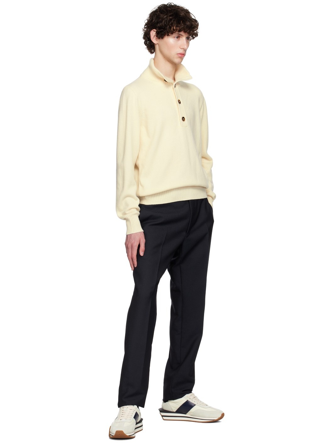 Off-White Button Turtleneck - 4