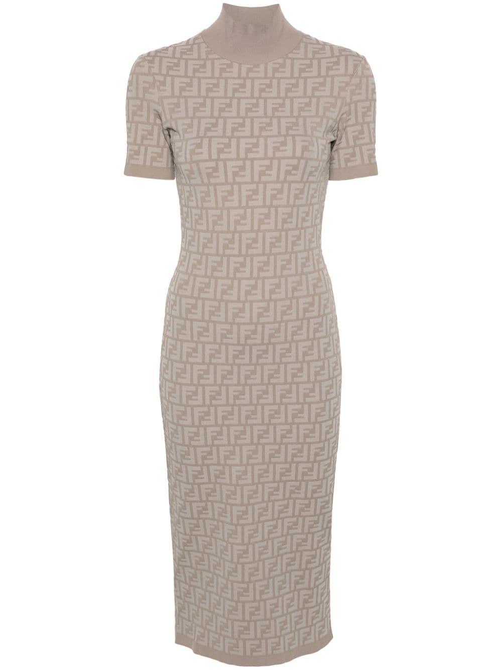 FF-jacquard midi dress - 1