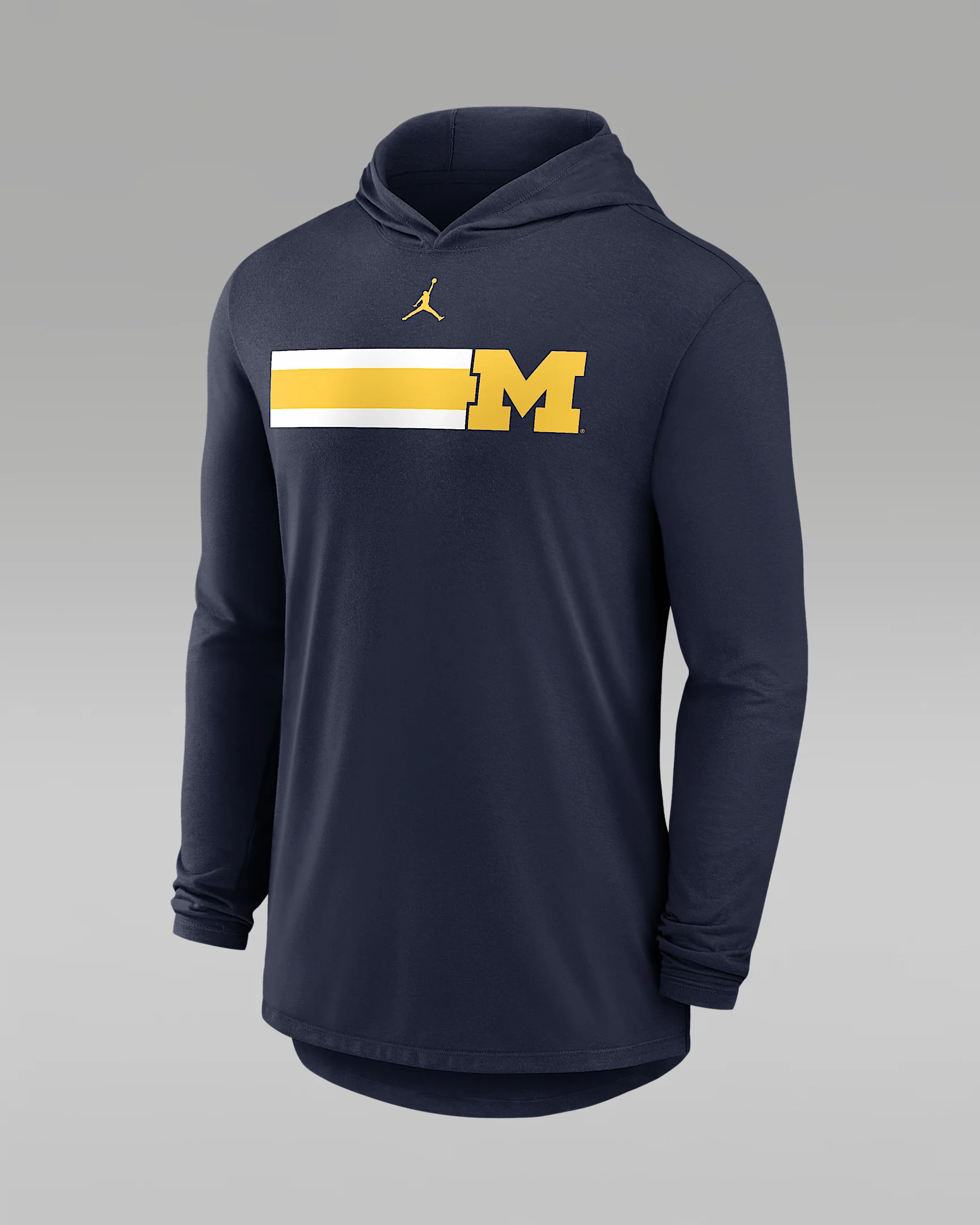 Michigan Primetime Pattern Men's Jordan Brand Dri-FIT College Long-Sleeve Hooded T-Shirt - 1