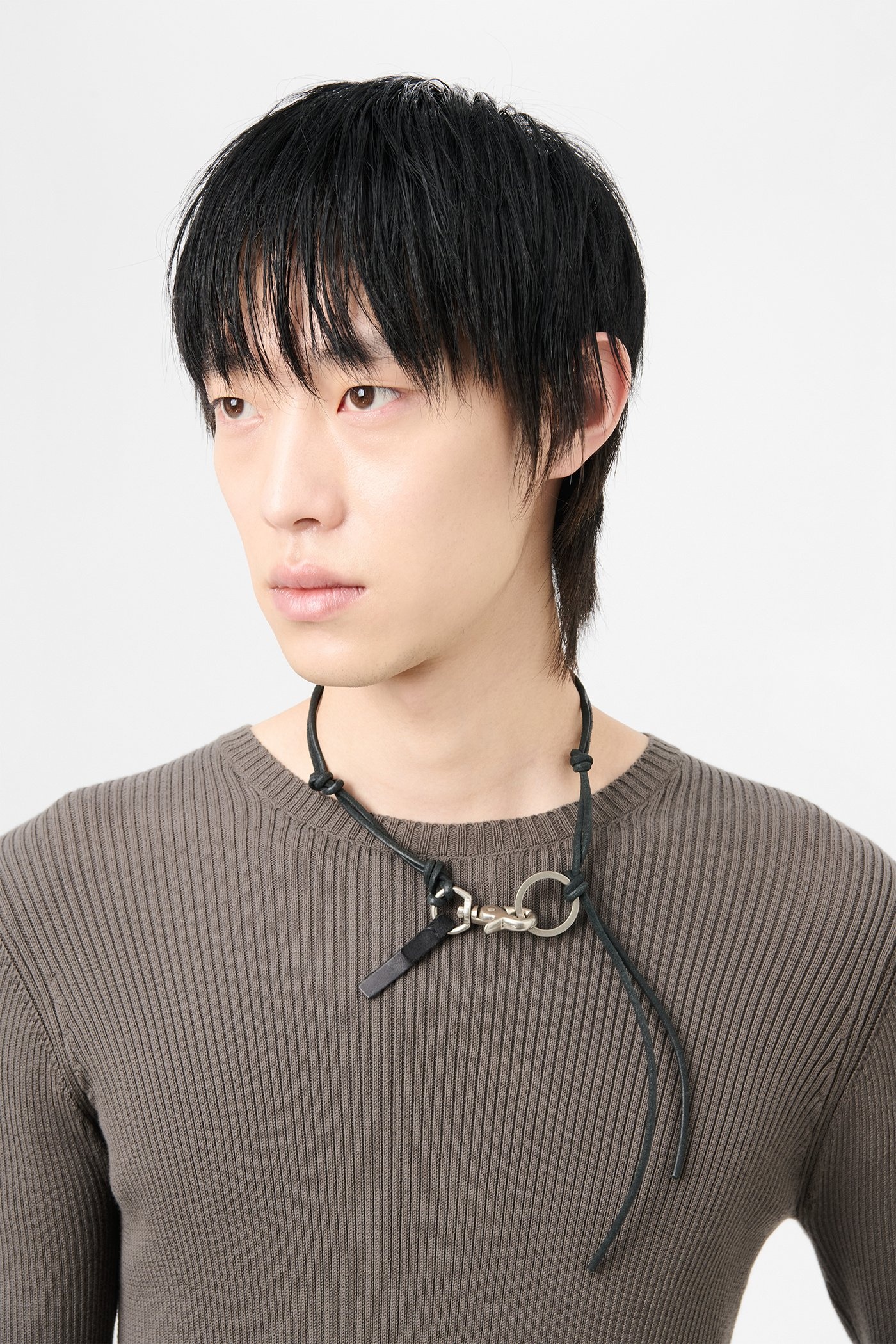 ☆OUR LEGACY☆ Radon Necklace Black A2208LBL Our Legacy Ladon Black Leather | REVERSIBLE