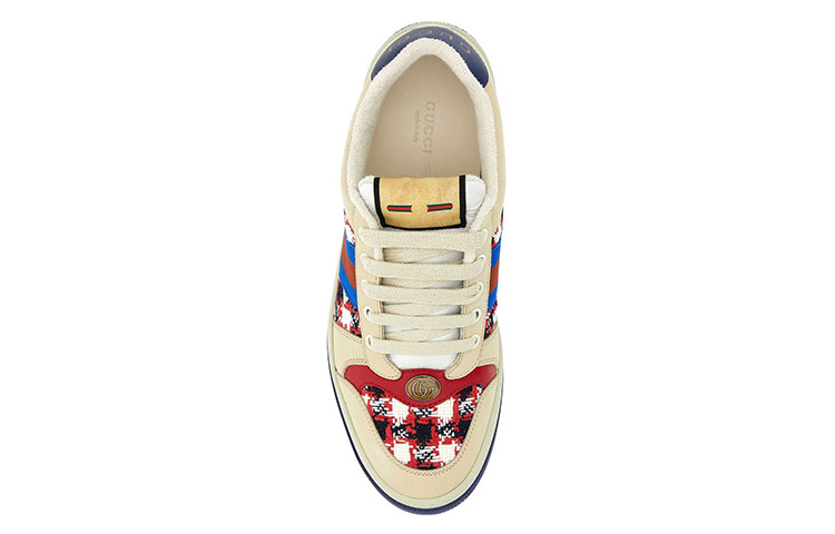 (WMNS) Gucci Screener Low-Top Sneakers 'Beige Navy Red' 577684-FACBJ-9075 - 3