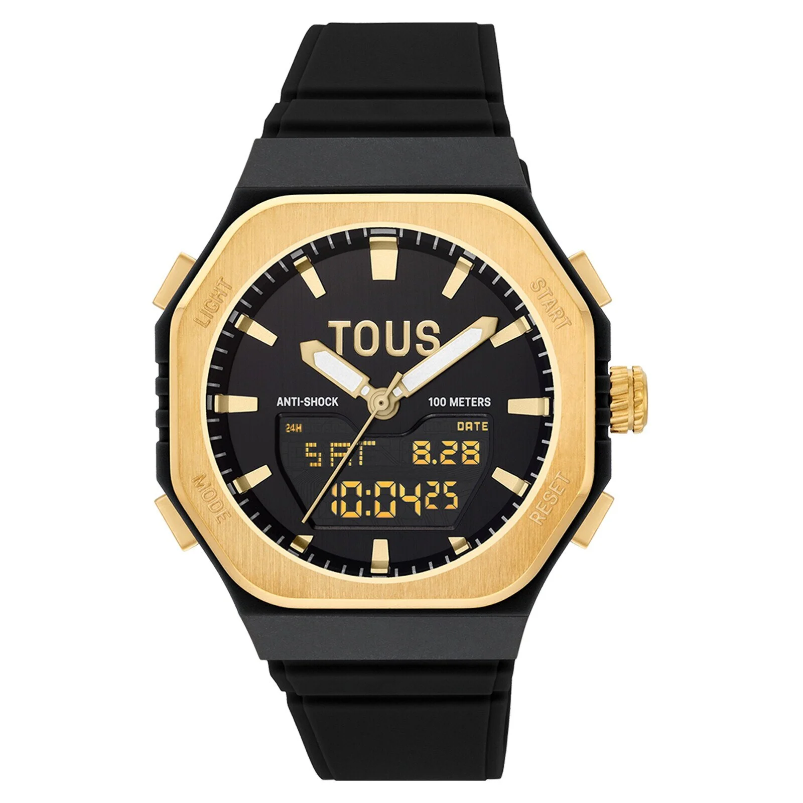 Gold-colored steel analog/digital Watch and black nylon bracelet Bet - 1
