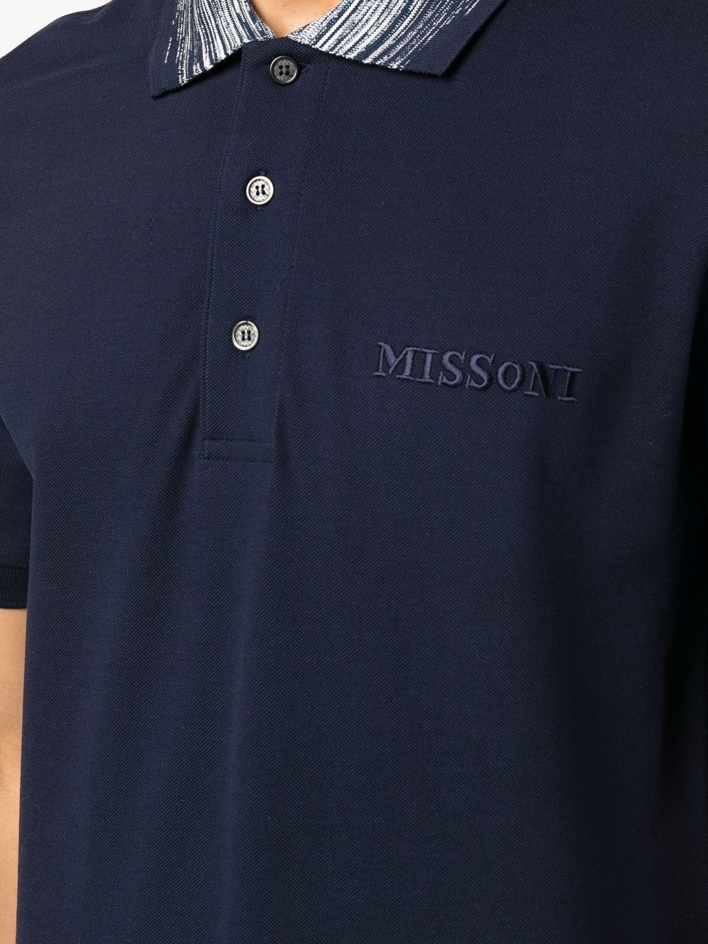 zig-zag collar polo shirt - 5