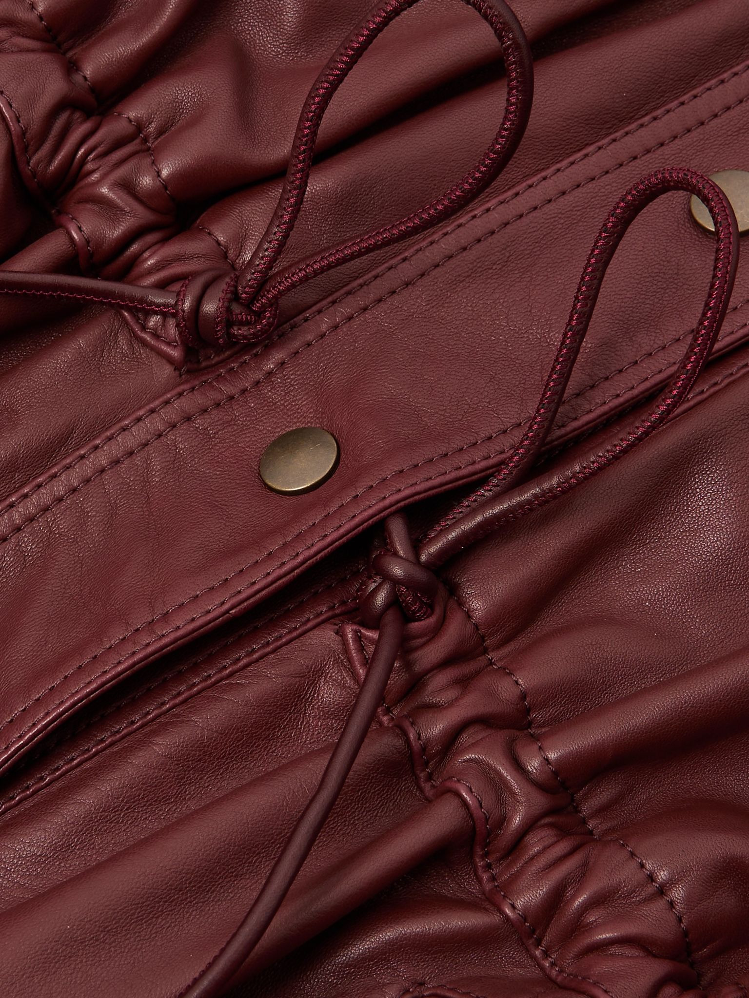 Leather jacket Burgundy - 5