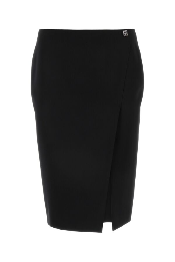 Givenchy Givenchy Women Black Wool Skirt | luosophy | REVERSIBLE