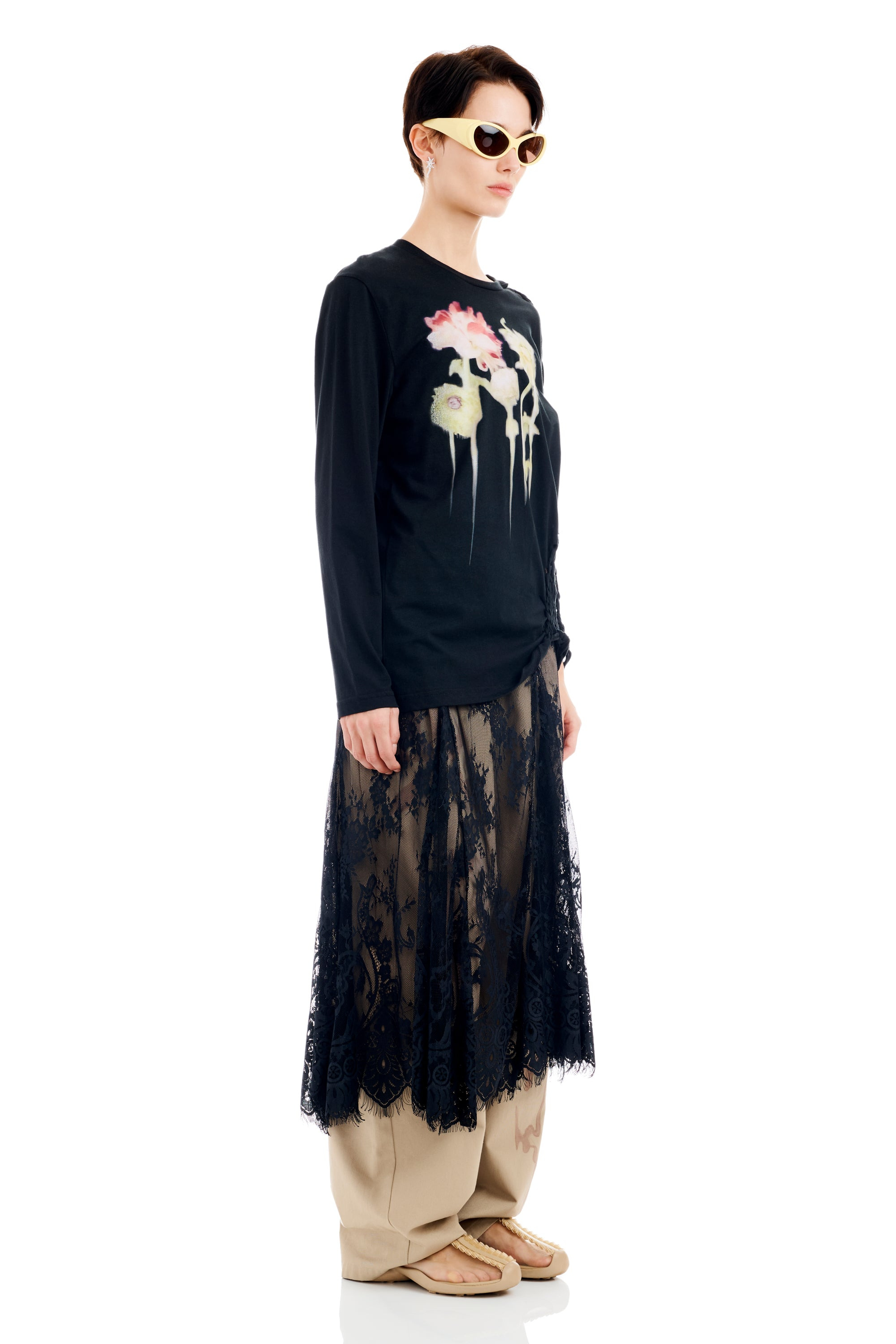 BLACK FLOWER DRIP TOSH L/S TEE - 3