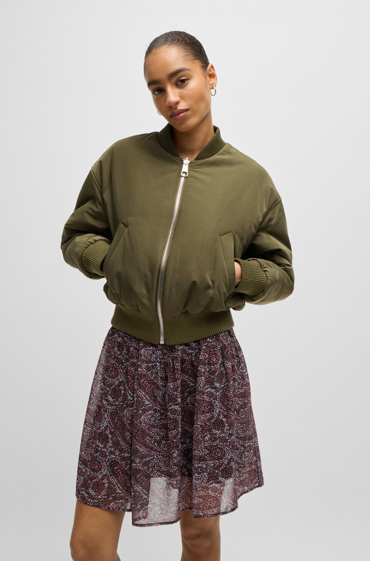 REVERSIBLE BOMBER JACKET WITH WATER-REPELLENT FINISH - 2