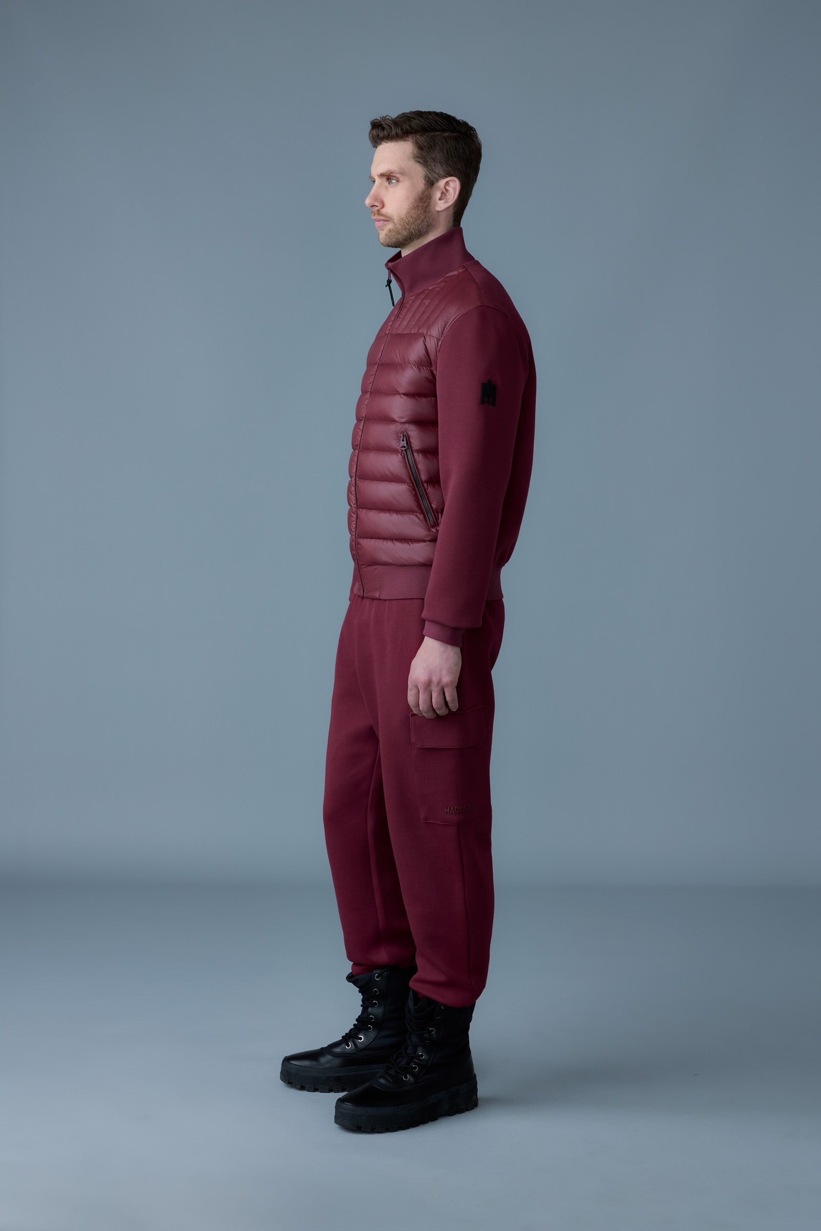 COLLIN-R Nano Down Mixed Media Bomber Jacket - 3