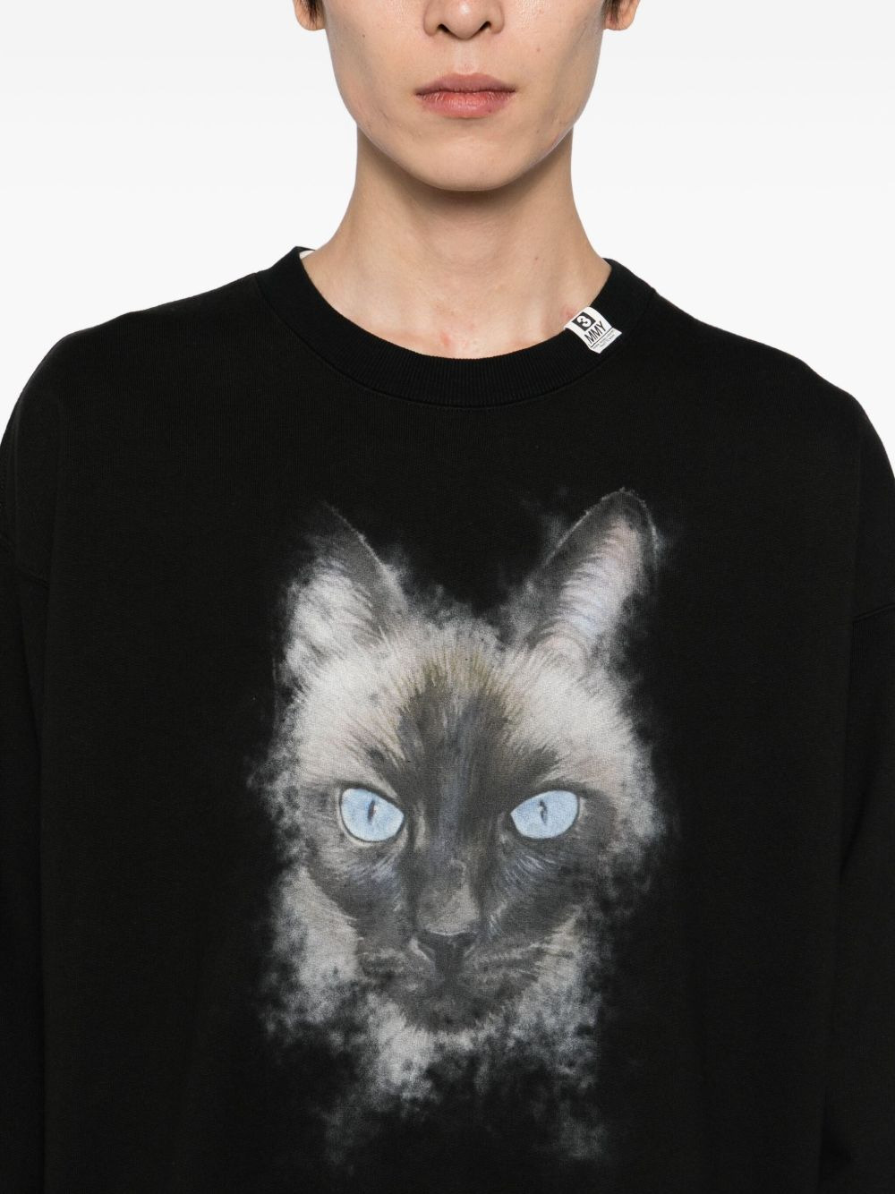 cat-print cotton sweatshirt - 5