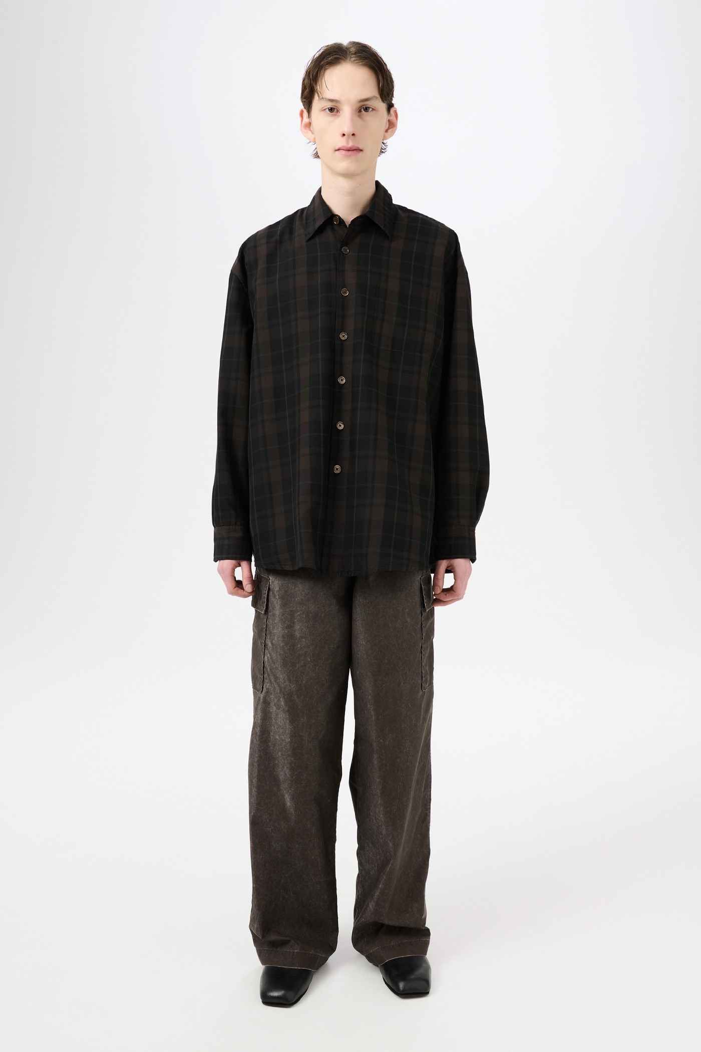 Our Legacy Borrowed Shirt Black Sheer Shadow Check Our Legacy Borrowed Shirt Black Sheer Shadow Check