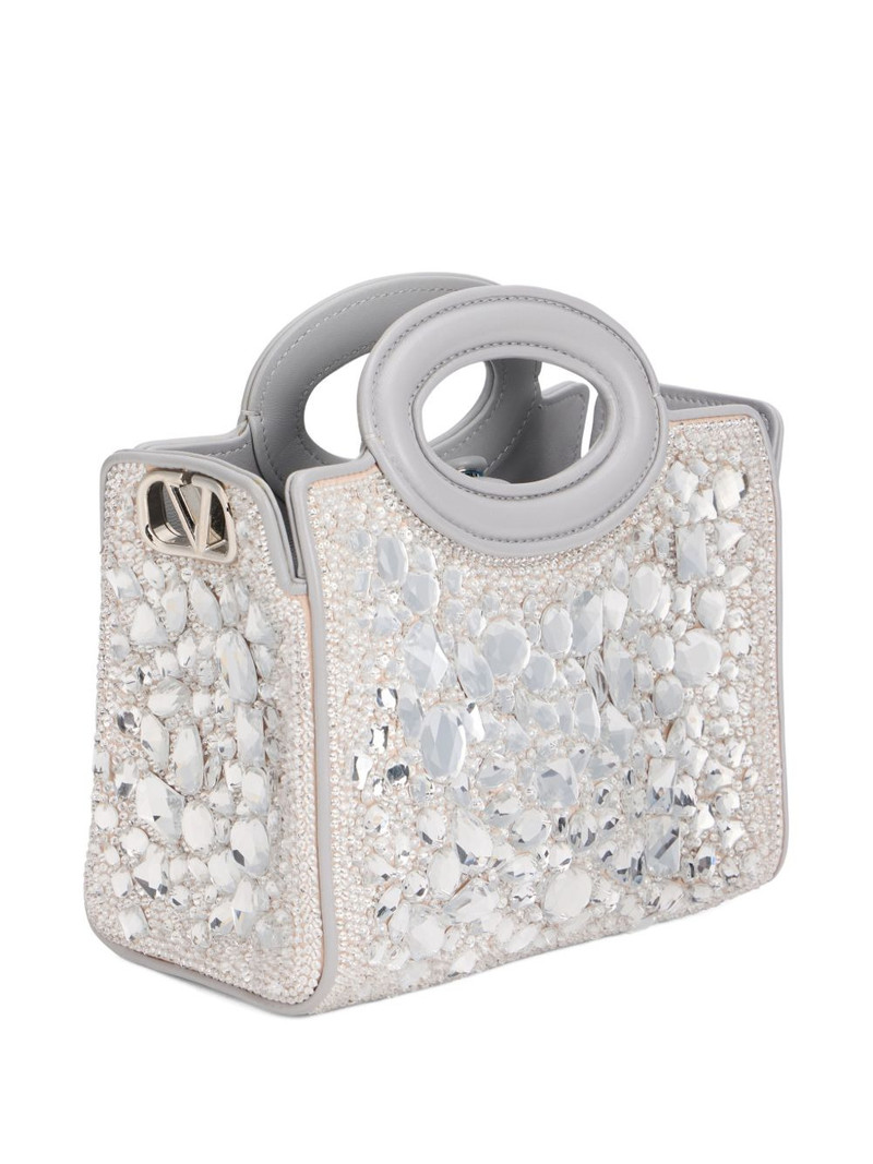 Valentino crystal-embellished handle tote bag outlook