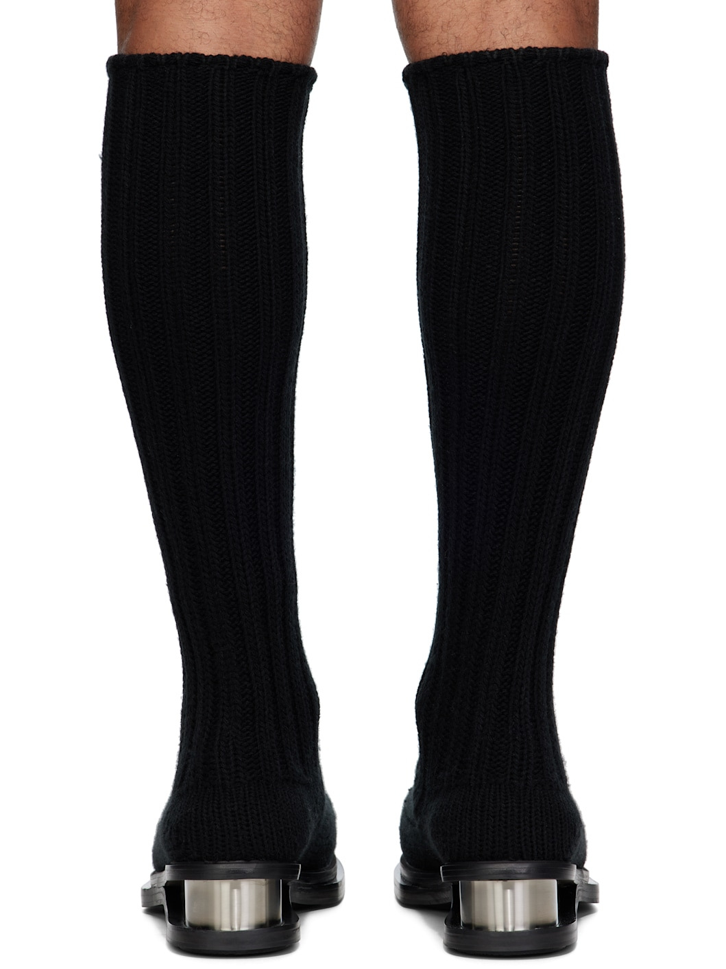 Black Knit Tall Boots - 2