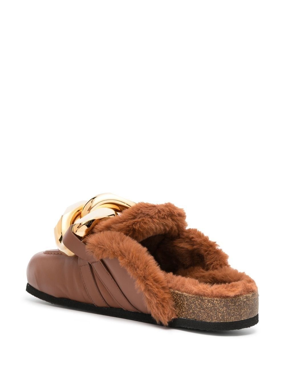 Chain shearling-trim loafers - 3