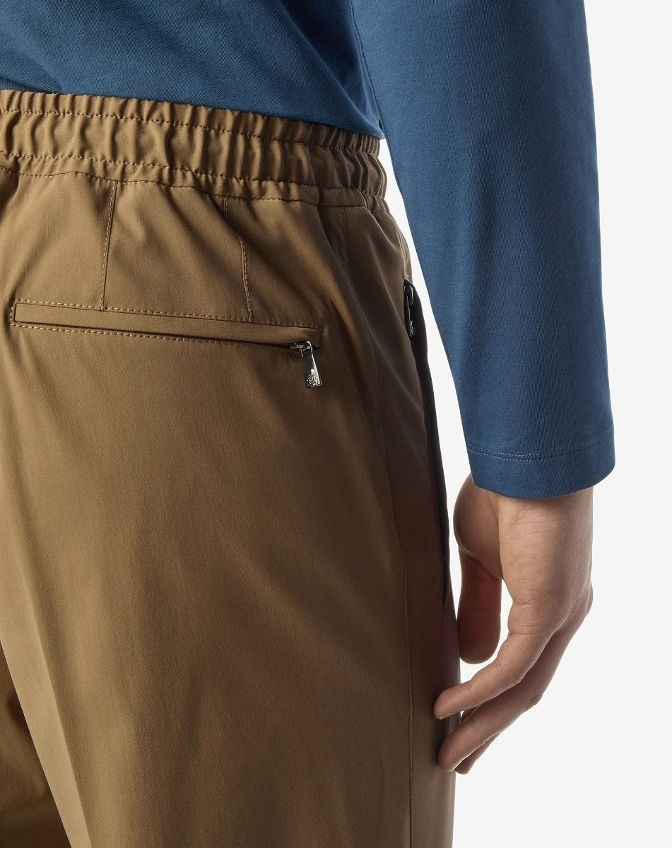 Beige technical wool fabric joggers - 5