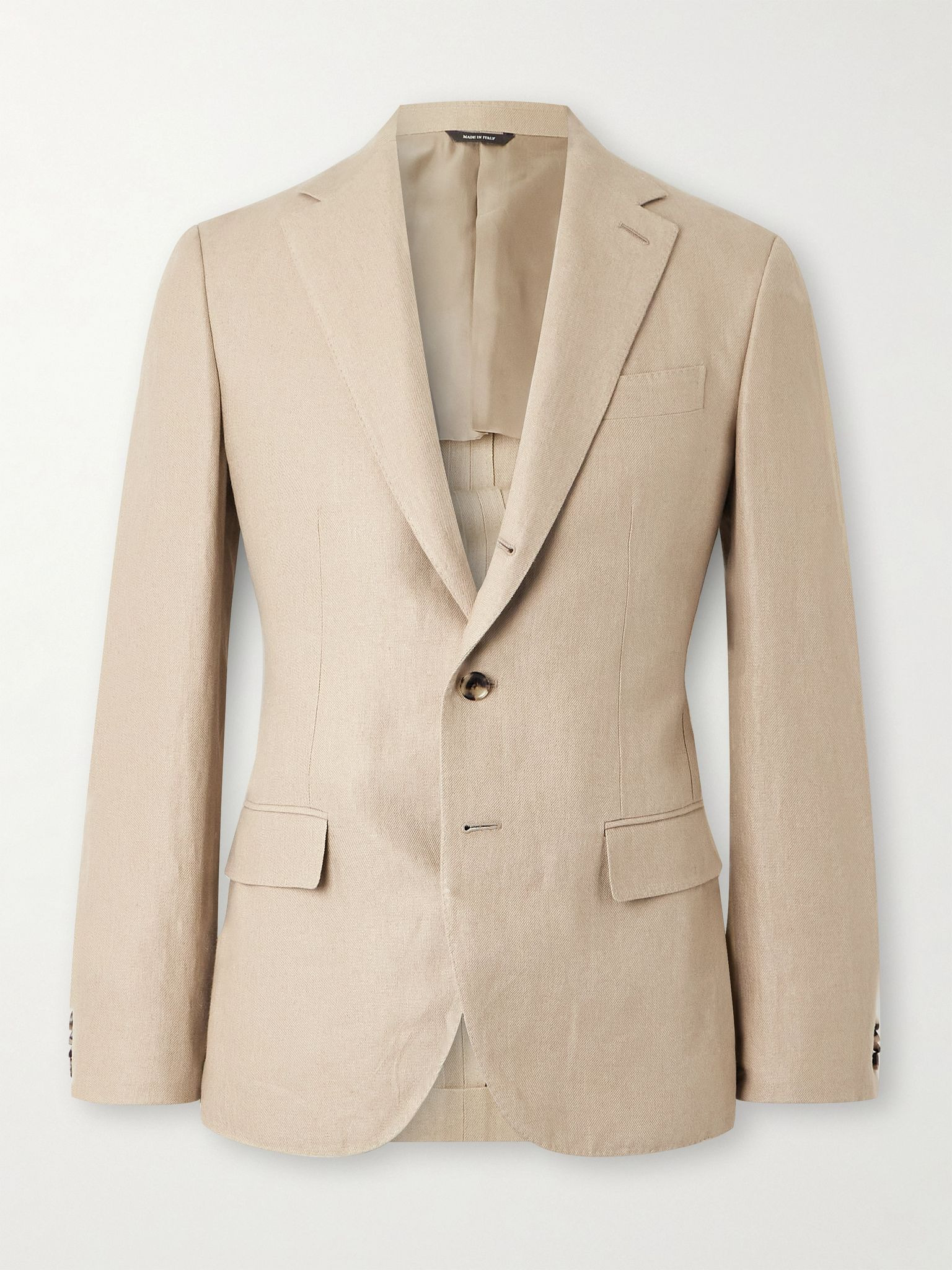 Linen Suit Jacket Beige - 1