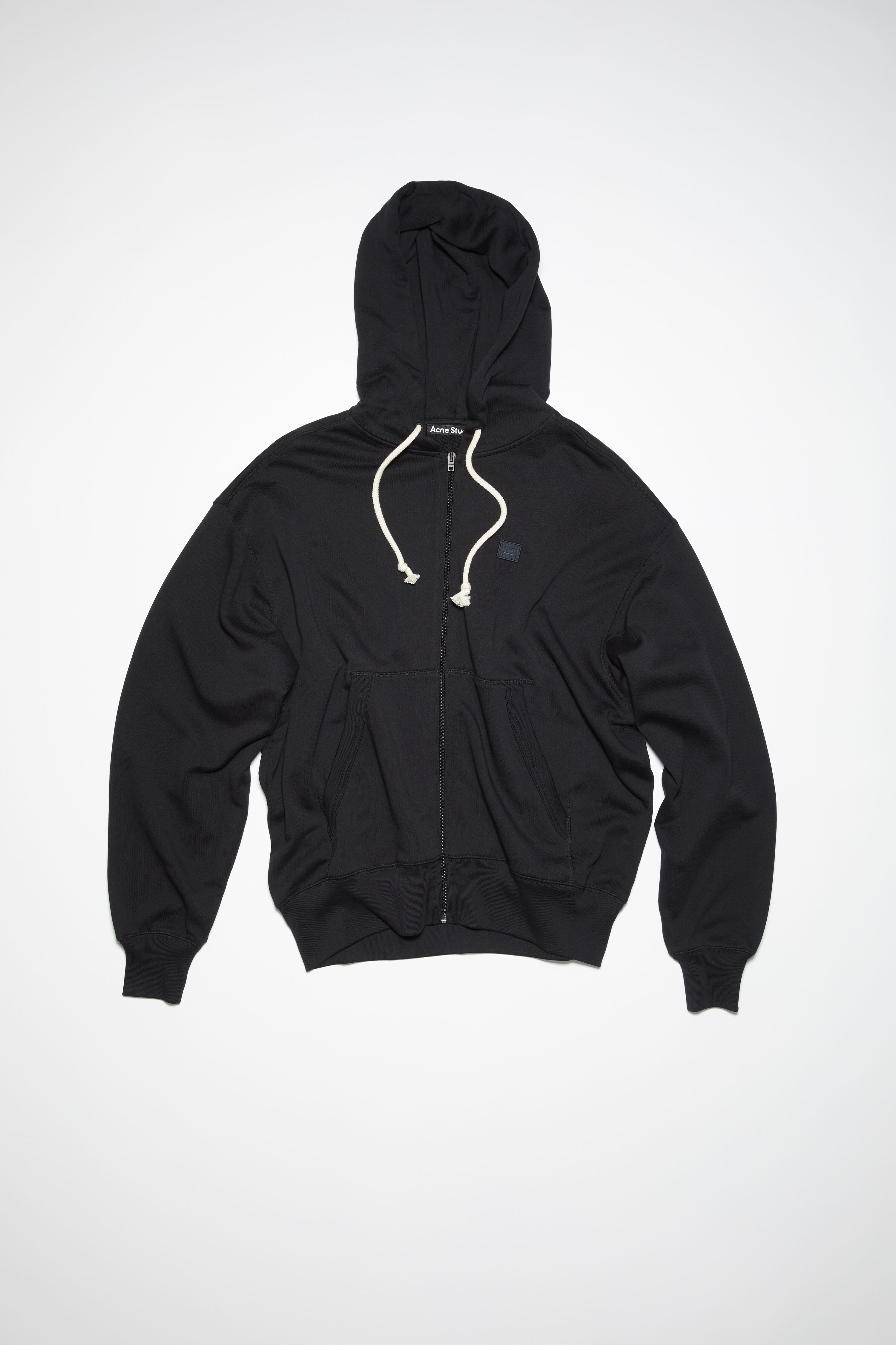 Hooded zip sweater - Black - 1