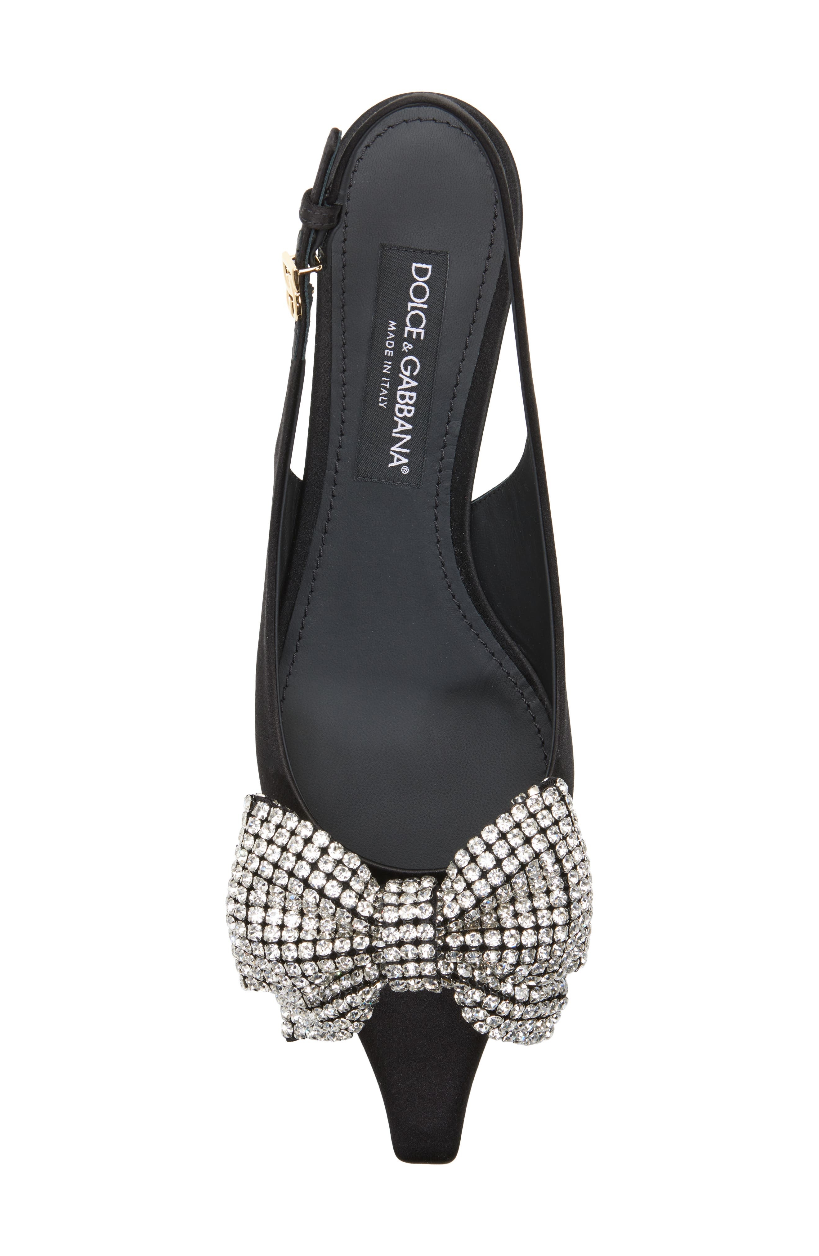 Dolce&Gabbana Mun Kitten Heel Slingback Pump in 8S488 Nero/Crystal at Nordstrom - 5