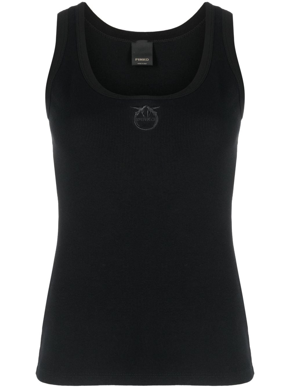 logo-embroidered cotton tank top - 1