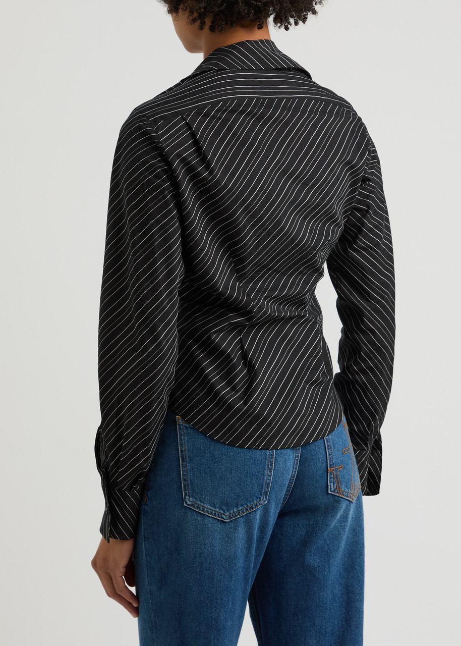 Vivienne Westwood Drunken Striped Gathered Cotton Shirt - 3
