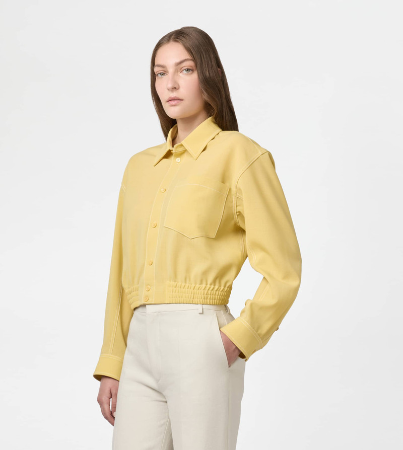 Tod's CROPPED SHIRT IN WOOL - YELLOW outlook