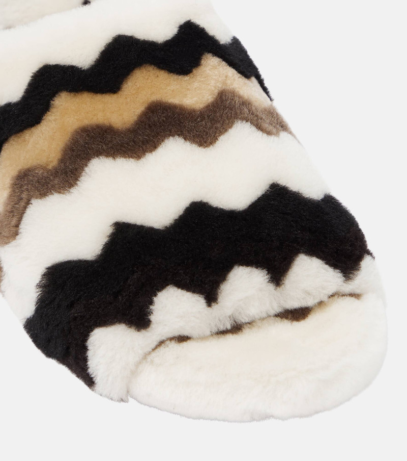Saam chevron shearling slides 6
