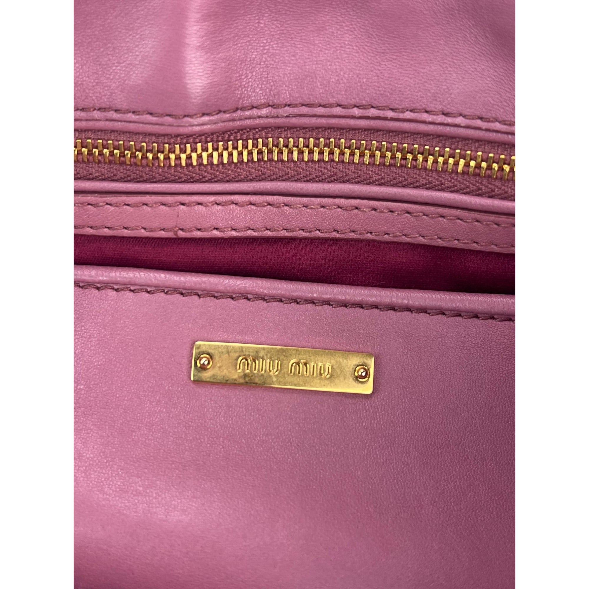 Miu MIU Matelasse Pink Nappa Leather Shoulder Bag - 10