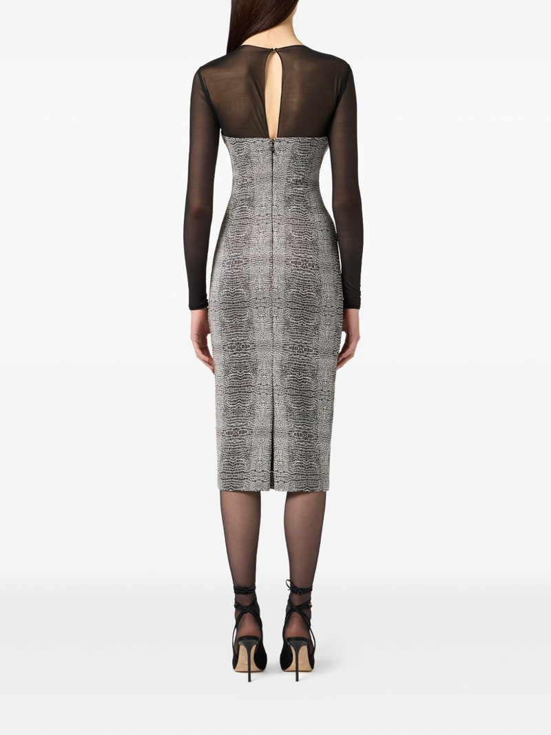 python-print mesh-insert midi dress 3