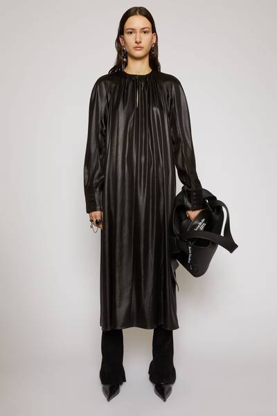 Acne Studios Gathered neck satin dress black outlook