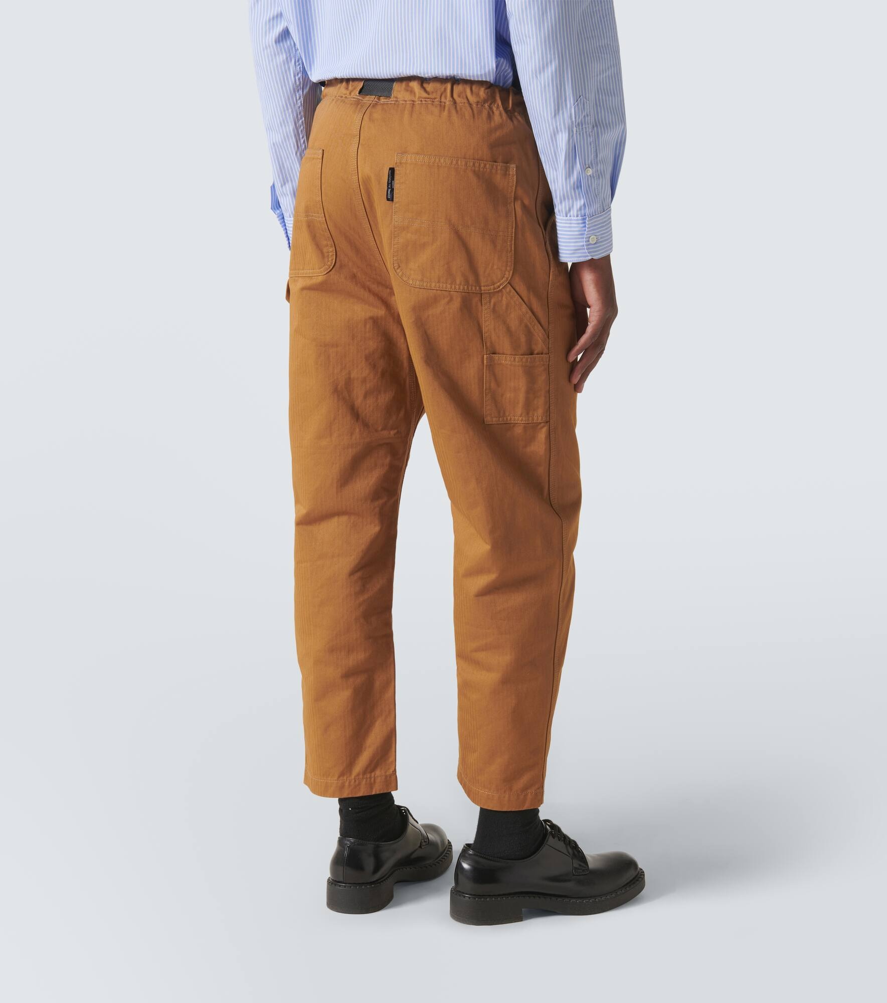 Herringbone cotton straight pants - 4