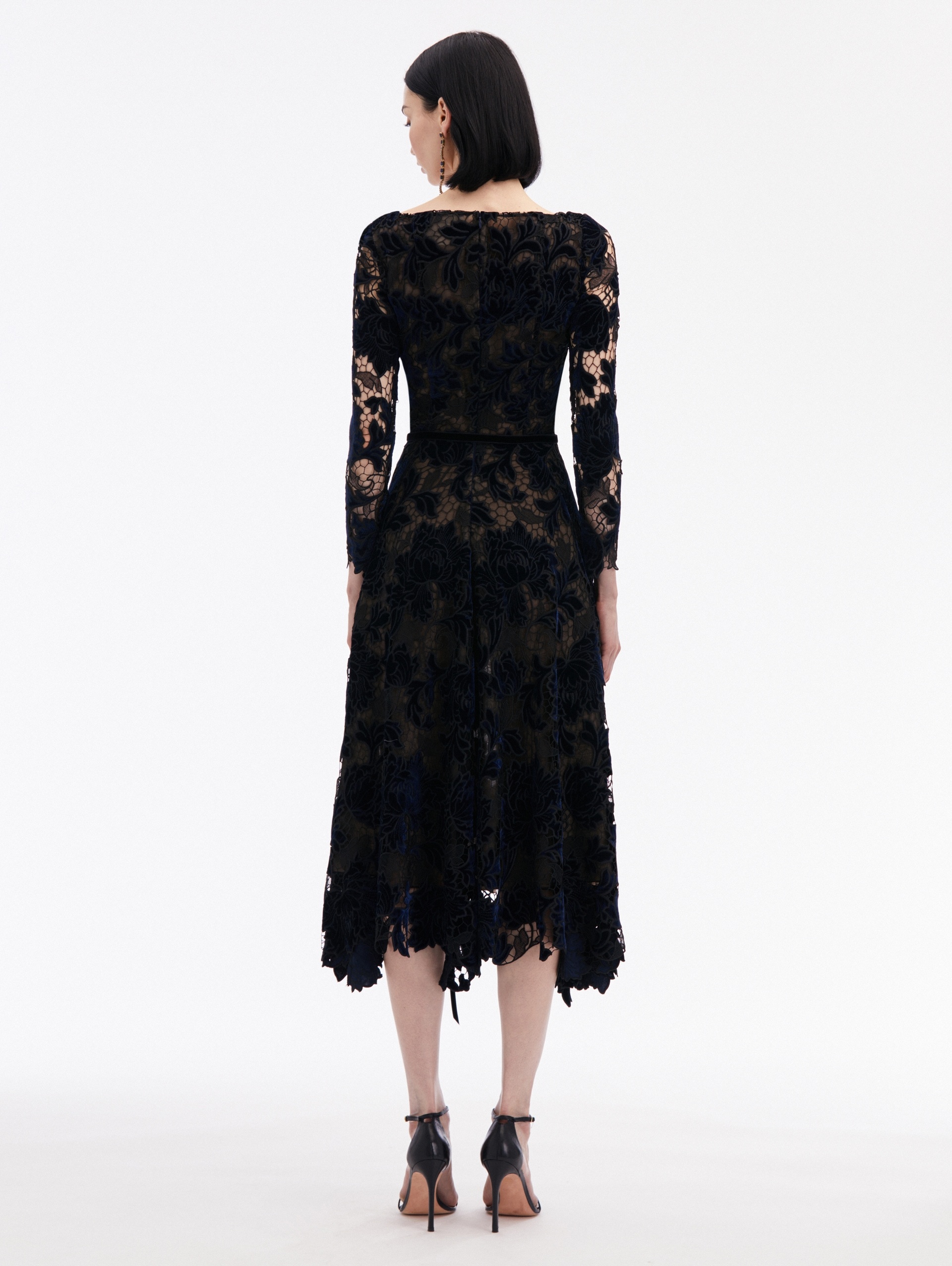 PEONY VELVET GUIPURE DRESS - 2