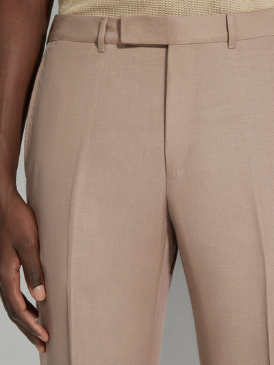 ZEGNA LIGHT BEIGE CENTOVENTIMILA WOOL AND LINEN PANTS outlook