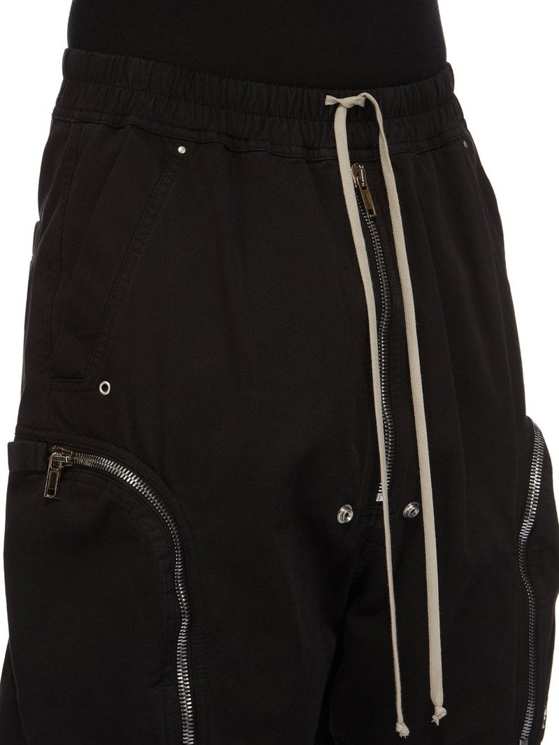 Bauhaus Wide-Leg Zip-Embellished Cotton-Twill Drawstring Shorts 4