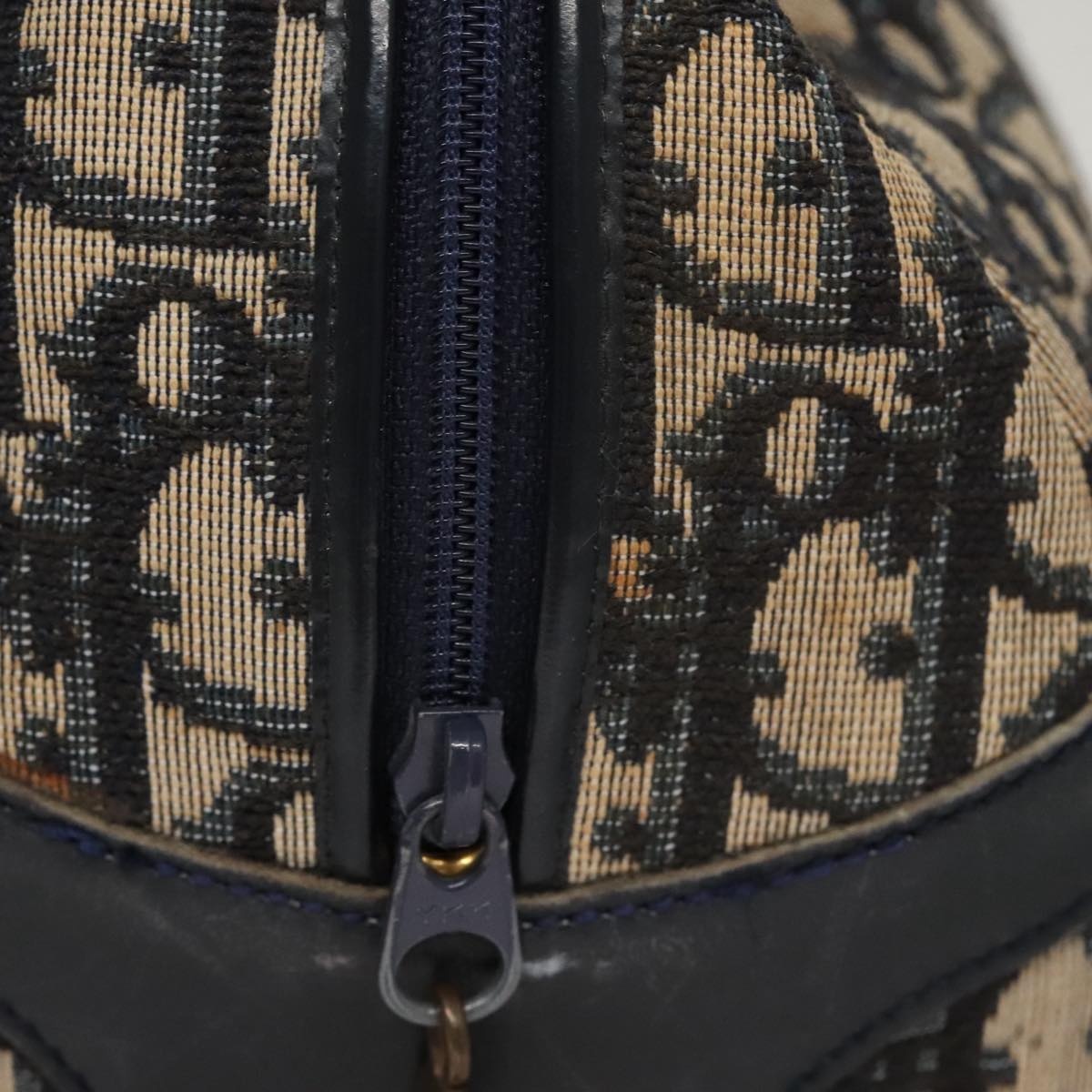 DIOR Trotter Canvas Hand Bag Navy Gold - 5