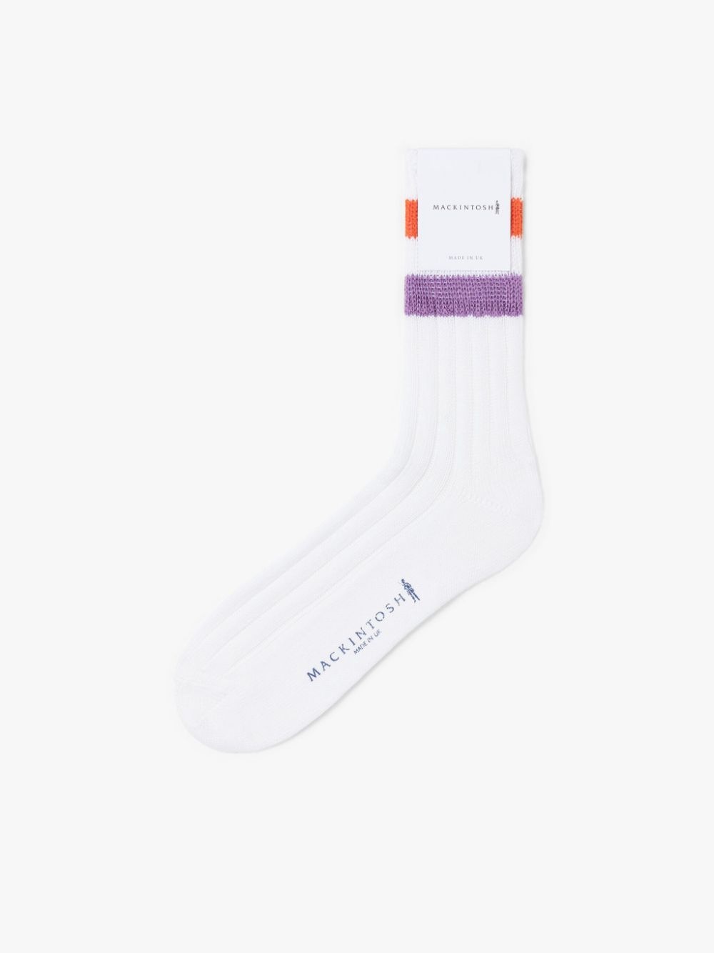 ORANGE & PURPLE STRIPED COTTON SOCKS - 1