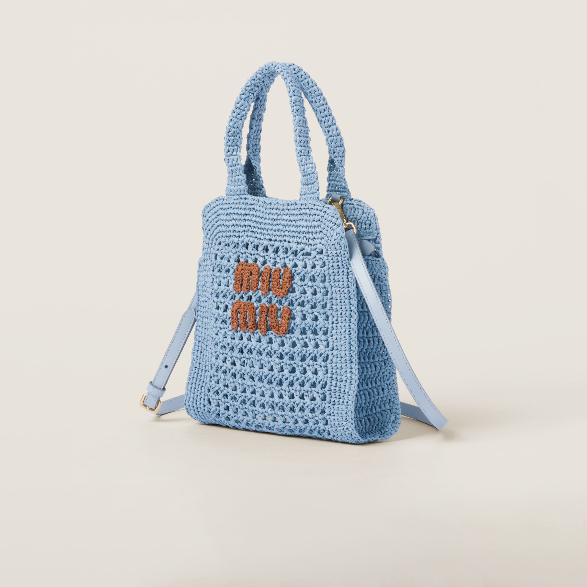 Raffia-effect crochet fabric tote bag - 2