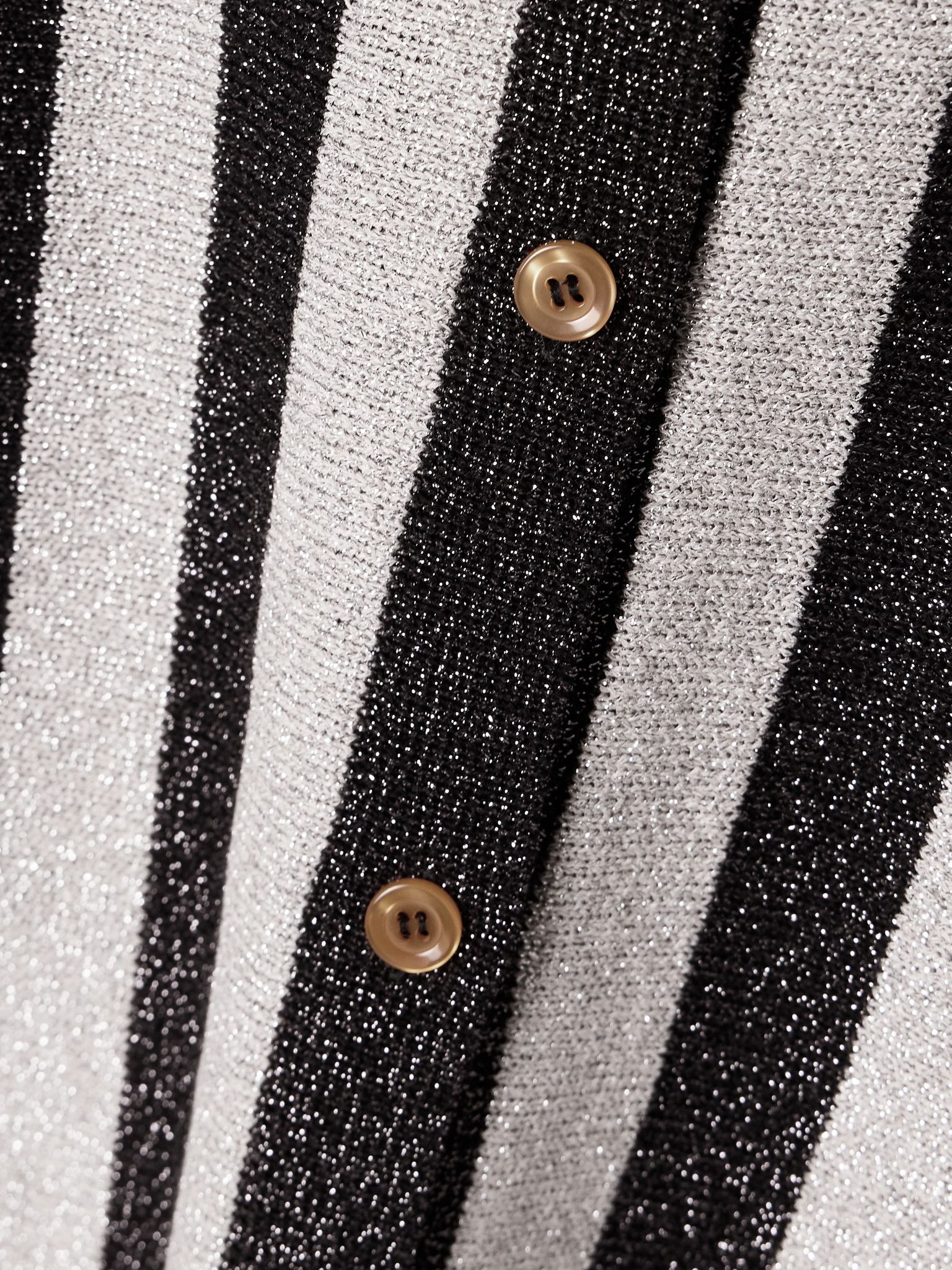 Grandstand metallic striped knitted cardigan Black - 5