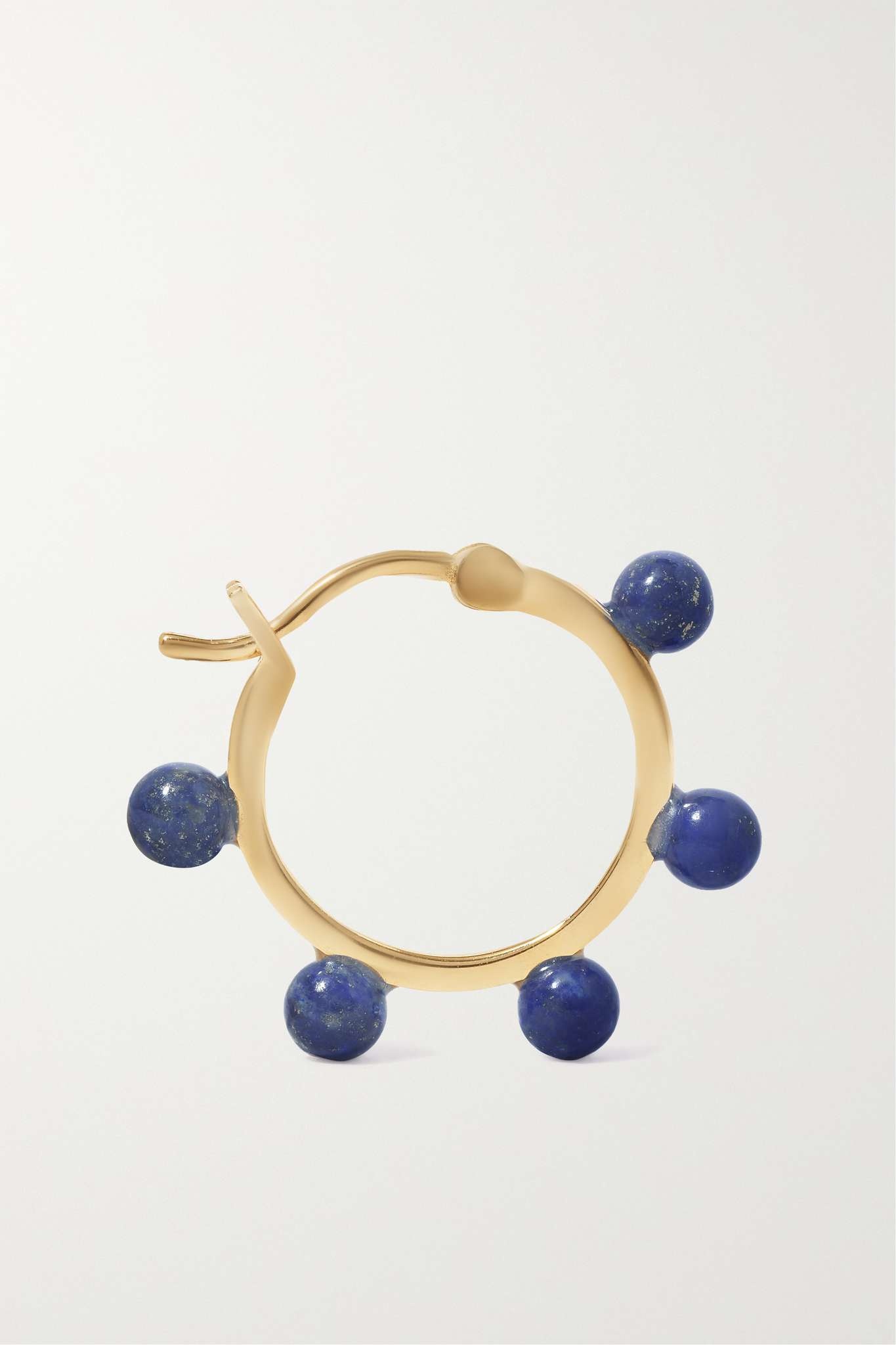 MATEO Small Dot 14-karat gold lapis lazuli hoop earrings