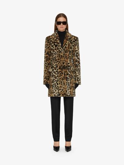 Givenchy SHORT COAT IN LEOPARD PRINT FAUX FUR outlook